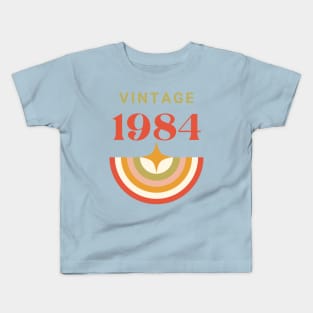 Vintage 1984  Retro Star and Rainbow Graphic Kids T-Shirt